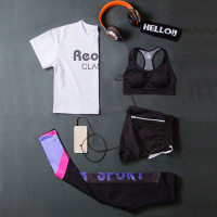 性感时尚夏天宽松瑜珈半袖健身专业运动瑜伽服套装女2018新款