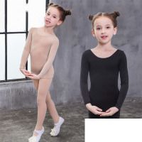 儿童舞蹈表演服打底衣肉色隐形紧身衣套装秋冬加绒加厚上衣连裤袜