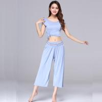 肚皮舞练功服套装2018新款服装夏初学者莫代尔性感现代舞七分裤女