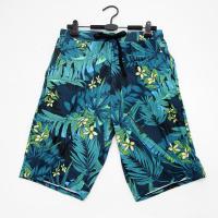 温泉五分男裤沙滩裤情侣宽松男泳裤-墨绿色