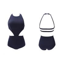 游泳衣女性感韩国小香风露背镂空大小胸泡温泉度假连体泳衣女