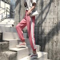运动裤女宽松粉色德芙裤夏季九分休闲裤薄款