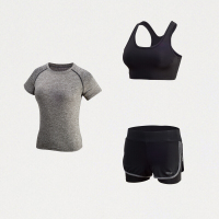 瑜伽运动套装女夏2018春新款健身房跑步速干衣健身服女晨跑
