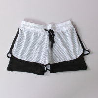 防走光训练紧身跑步健身房双层瑜伽内衬假两件宽松速干运动短裤女