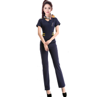 师工作服短袖足疗SPA技师服装职业装养生店长裤套装春夏装女