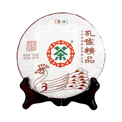 中茶 云南普洱茶 2019年孔雀精品生茶饼357g