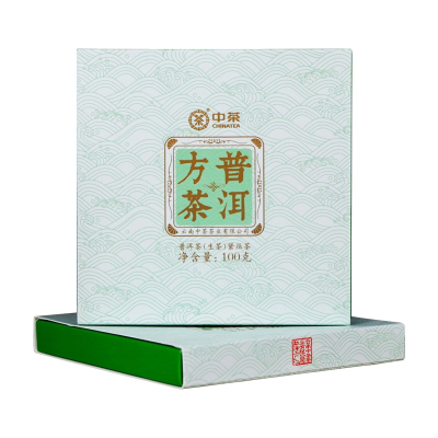 中茶 云南普洱茶 2020年普洱方茶三年干仓生茶纸盒包装 100克/盒