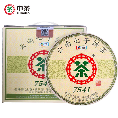 中茶普洱茶 云南勐海经典7541普洱生茶150g/饼整提5饼装