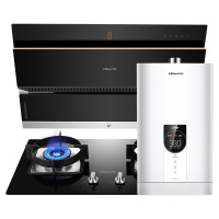 万和三件套J06HS+CL36A+13LCW自动清洗烟机节能灶13升0冷水热水器