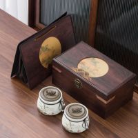 鱼丸 茶具陶瓷茶叶罐茶叶盒子空盒密封大红袍普洱茶储物罐收纳礼盒绿茶