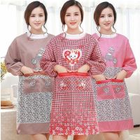 鱼丸 围裙韩版时尚围裙女长袖防污防油男女罩衣反穿衣围腰裙厨房做饭工作服