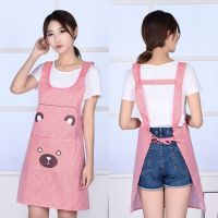 鱼丸 围裙厨房做饭围裙女背带可爱时尚防油防污小个子男女围腰工作上班无袖