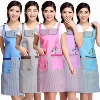 鱼丸 围裙防水防油厨房做饭围裙女家用罩衣带口袋围腰裙成人透气女工作服