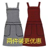 鱼丸 围裙防水围裙背带厨房家用厨房女时尚女工作服务员美甲奶茶店印字