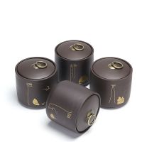 鱼丸 茶具紫砂茶叶罐密封罐小中大号存茶储物陶瓷罐子家用便携装普洱茶叶盒