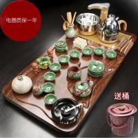 鱼丸 茶具茶盘带电磁炉一体自动实木功夫茶具整客厅套家用优质嵌入式茶桌