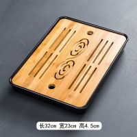 鱼丸 茶具茶盘托盘办公家用简约迷你套装密胺干泡储水小茶台日式竹制小茶盘