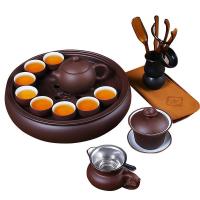 鱼丸 茶具紫砂功夫茶具套装现代家用小套简约潮汕陶瓷茶盘茶壶茶杯泡茶套装