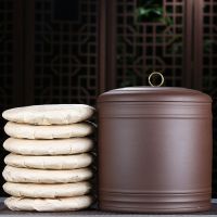 鱼丸 茶具宜兴紫砂茶叶罐大号码普洱七饼罐储茶缸醒茶罐茶盒茶叶桶陶瓷茶罐
