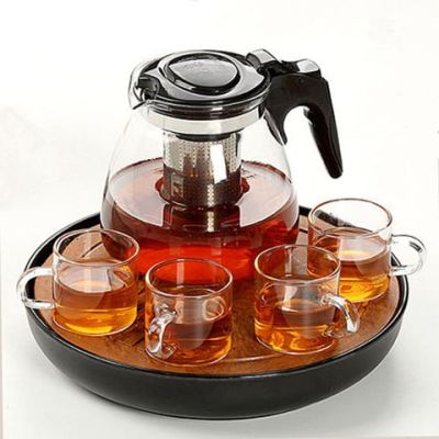 鱼丸 茶具[居家泡茶] 1100-1500ML玻璃泡茶壶茶杯茶壶茶具套装