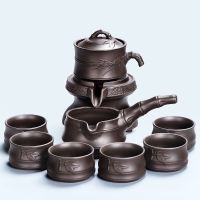 鱼丸 茶具懒人茶具套装自动功夫茶具茶杯家用紫砂石磨泡茶器喝茶壶