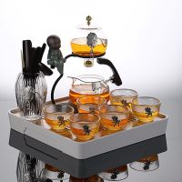 鱼丸 茶具懒人茶具自动家用套装功夫茶杯茶壶办公玻璃透明防烫泡茶器