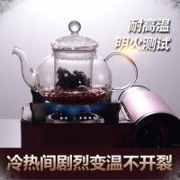 鱼丸 茶具花茶壶套装玻璃茶具茶杯透明家用过滤蜡烛加热泡水果红茶