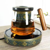 鱼丸 茶具茶杯玻璃杯过滤家用带盖带把茶水分离泡茶杯透明陶瓷水杯子恒温器