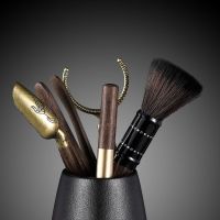 鱼丸 茶具铜木茶道五件套六君子功夫茶具配件黑檀木茶夹针泡茶工具套装