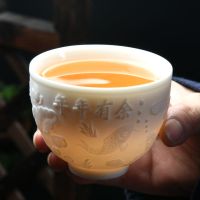 鱼丸 茶具功夫茶杯子单个主人杯陶瓷大号家用小茶杯泡茶杯专用个人杯子