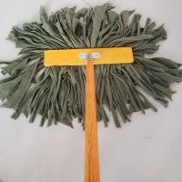 鱼丸 拖把棉纱木杆布条拖把家用干湿两用吸水普通大号地拖加厚墩布老式