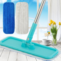 鱼丸 拖把家用加厚杆平板拖把可旋转吸水防静电除尘地板养护家用专用拖把布