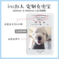 九点半小红书定制播放器充电宝皮纹超薄便携通用移动电源大容量