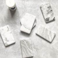 创意简约气质仿真大理石通用便携超薄移动电源仿皮纹自带线充电宝