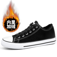 回力Warrior加绒帆布鞋男秋冬保暖棉鞋低帮小白鞋女情侣款球鞋运动板鞋
