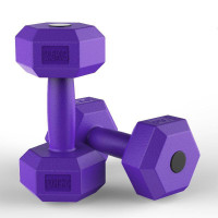 甄萌 固定哑铃家用男士练臂肌包胶哑铃女健身器材一对5公斤10/15/20kg