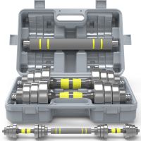 甄萌 钢制哑铃男士健身器材家用15kg20/30/40公斤两用亚玲杠铃套装