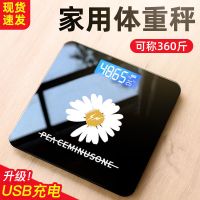 甄萌 USB充电电子秤小雏菊减肥秤人体秤称重精准健康秤宿舍体重秤