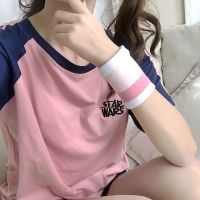 甄萌 运动护具彩虹条纹护腕女时尚夏天ins风可爱运动擦汗篮球学生护腕薄款腕套