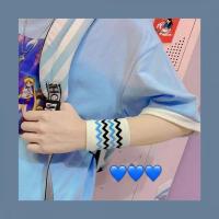 甄萌 运动护具手腕护腕女ins风少女遮疤可爱软妹萝莉粉彩虹条纹婉套百搭饰品女