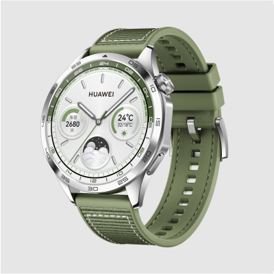 华为(HUAWEI)Watch GT4 46mm 云杉绿 绿色复合编织表带 科学运动减脂 心律失常提示 强劲续航华为蓝牙智能通话官方原装正品手表