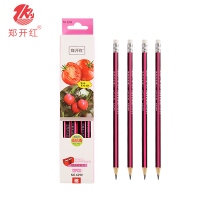 郑开红(ZKH)6299四种蔬菜口味 HB木杆铅笔带橡皮 12支/盒铅笔 素描铅笔 学生写字铅笔 绘画铅笔 办公