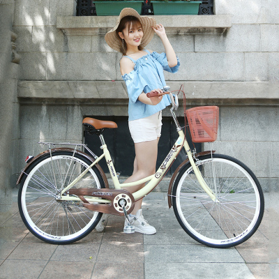 永久自行车成人女式24/26寸6速成年轻便城市通勤淑女普通学生单车