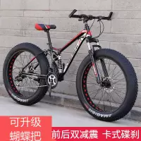 王太医双减震变速大轮胎自行车4.0超粗宽雪地车山地车越野成人男女学生