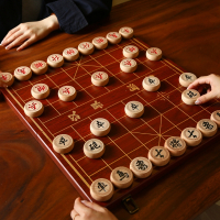 象棋中国象棋儿童木成人大号带木质棋盘魅扣便携式套装雕花木棋子