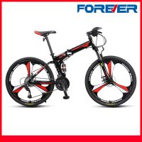 永久路虎山地自行车折叠男变速越野双减震软尾赛车单车