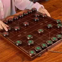 象棋中国象棋儿童魅扣带木质棋盘学生成人大号便携式套装黑檀棋子