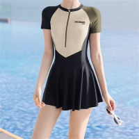 佑游泳衣女款保守高级感连体游泳衣夏季专业遮肚显瘦大码泳装