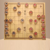 中国象棋木质魅扣学生儿童实木棋子套装高档特大号便携式折叠棋盘塑料