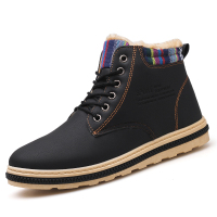 冬季雪地靴男韩版潮流短靴东北加绒加厚保暖棉鞋高帮靴子马丁鞋潮
